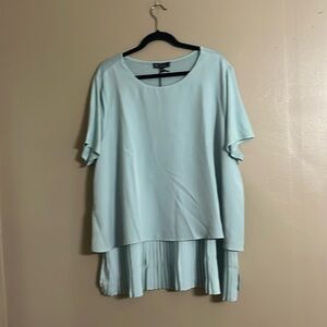 DG2 Diane Gilman Top Sz 3X Feminine Pleats Layering Piece Side Slit Slimming